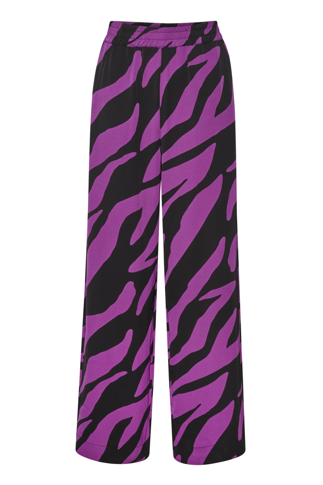 Gestuz - BothildeGZ HW pants - Maxi zebra black/byzantium Bukser 