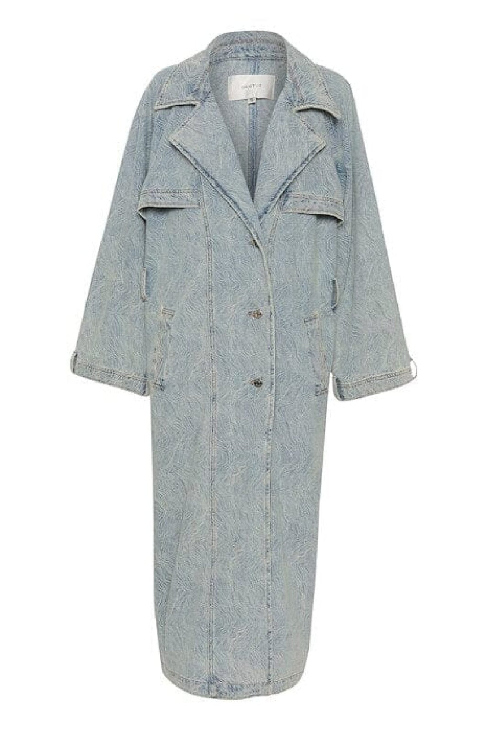 Gestuz - GiannaGZ trenchcoat - Blue/white marble Jakker 