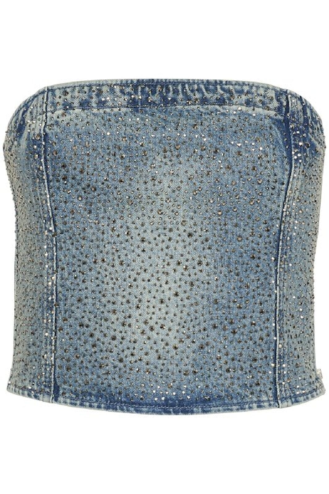 Gestuz - Gzzorah Corsage - 104609 Mid Blue Washed Toppe 