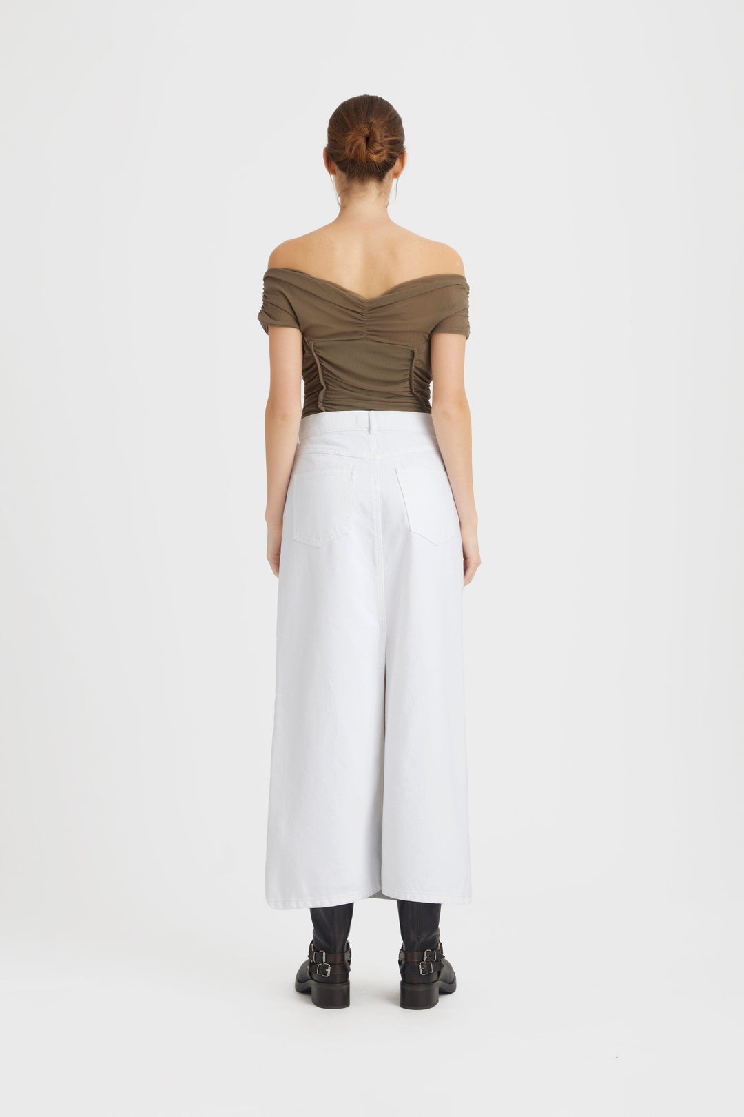 Gestuz - MilyGZ HW long skirt - White wash Nederdele 