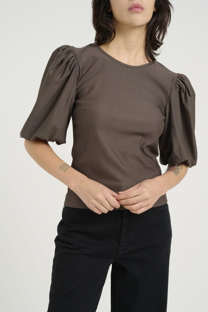 Gestuz - Rifagz Balloon Blouse - 100837 Earth