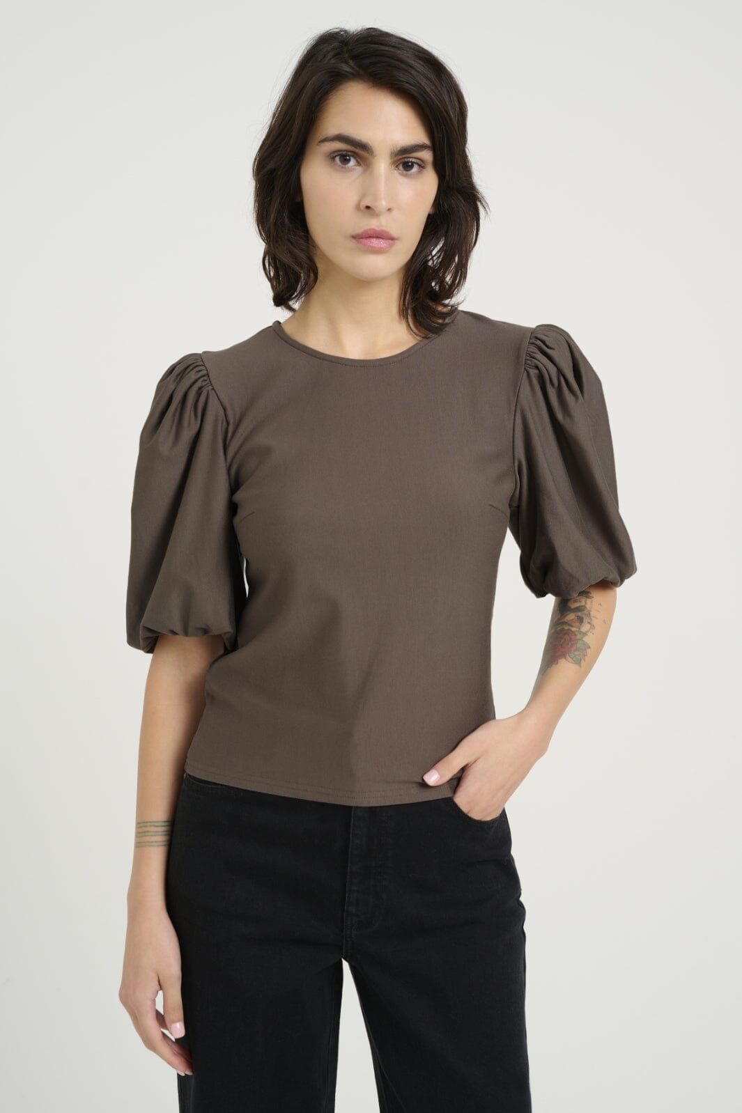 Gestuz - Rifagz Balloon Blouse - 100837 Earth