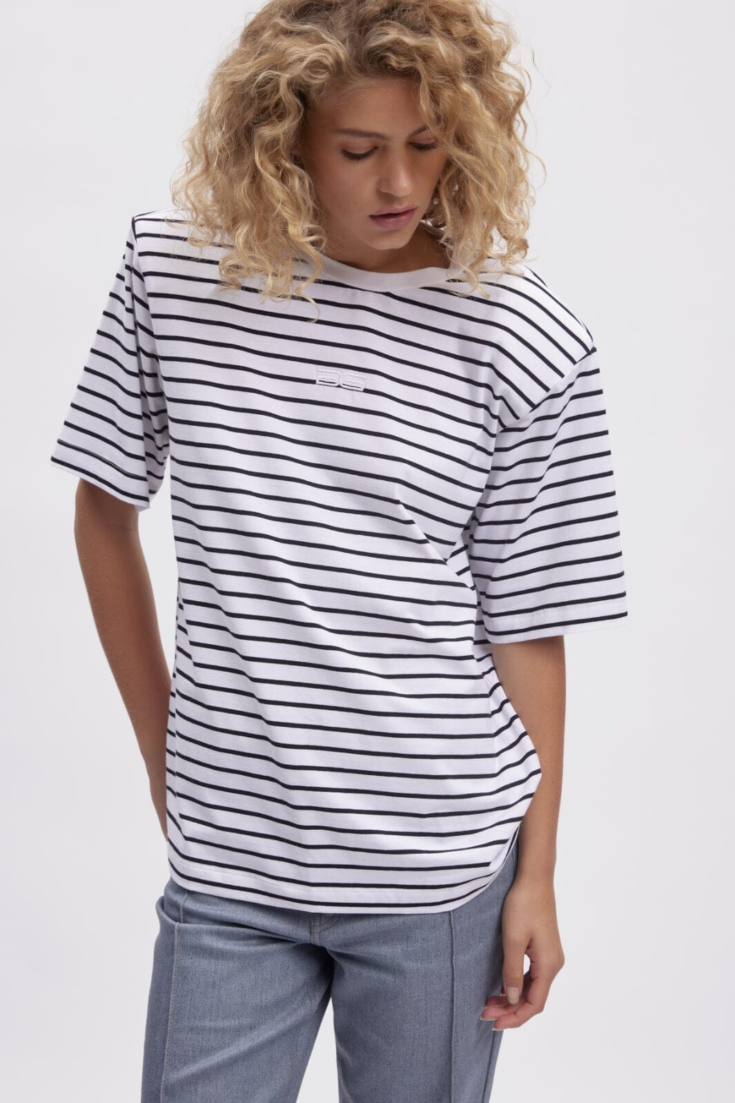 Gestuz - Samurillygz Striped Tee - 106159 White Black Stripe T-shirts 