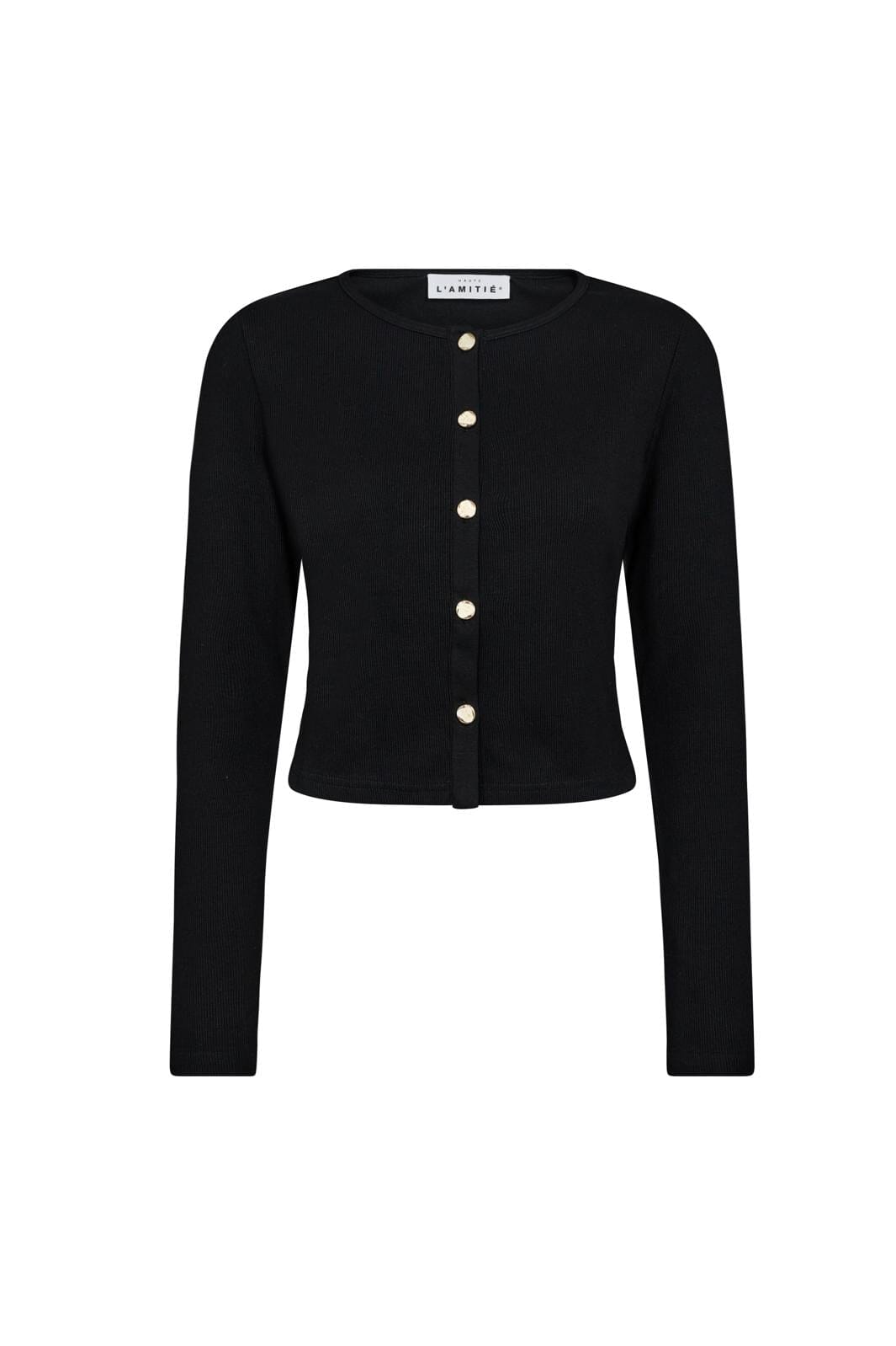 Haute L'Amitié - Rib Crop Cardigan HL10029 - Black