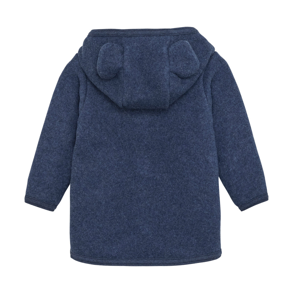 Huttelihut - Jacket Ears Cotton Fleece (S) - Navy Melange Fleece jakker 