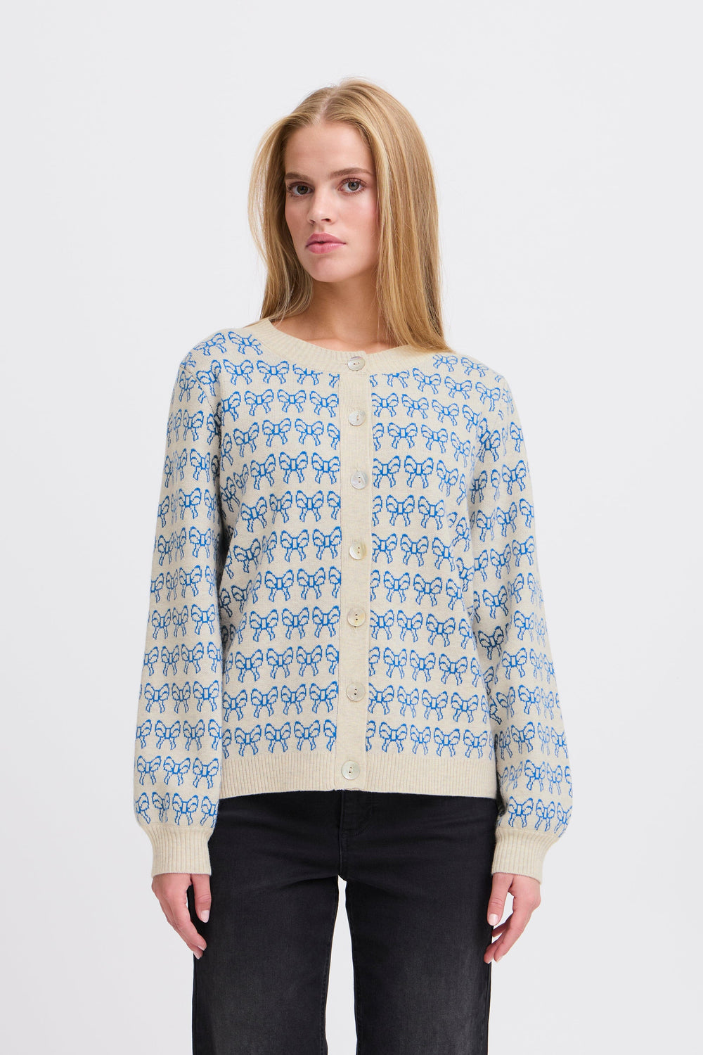 Ichi - Ihbrielle Ca3 - 204263 Oatmeal W. Turkish Sea Cardigans 