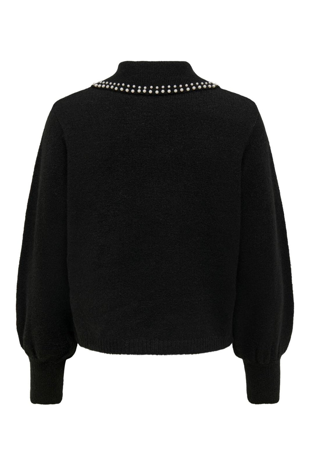 Jdy - Jdyaubray Life L/S Pearl Pullover Knt - 3818554 Black W White Pearl Collar