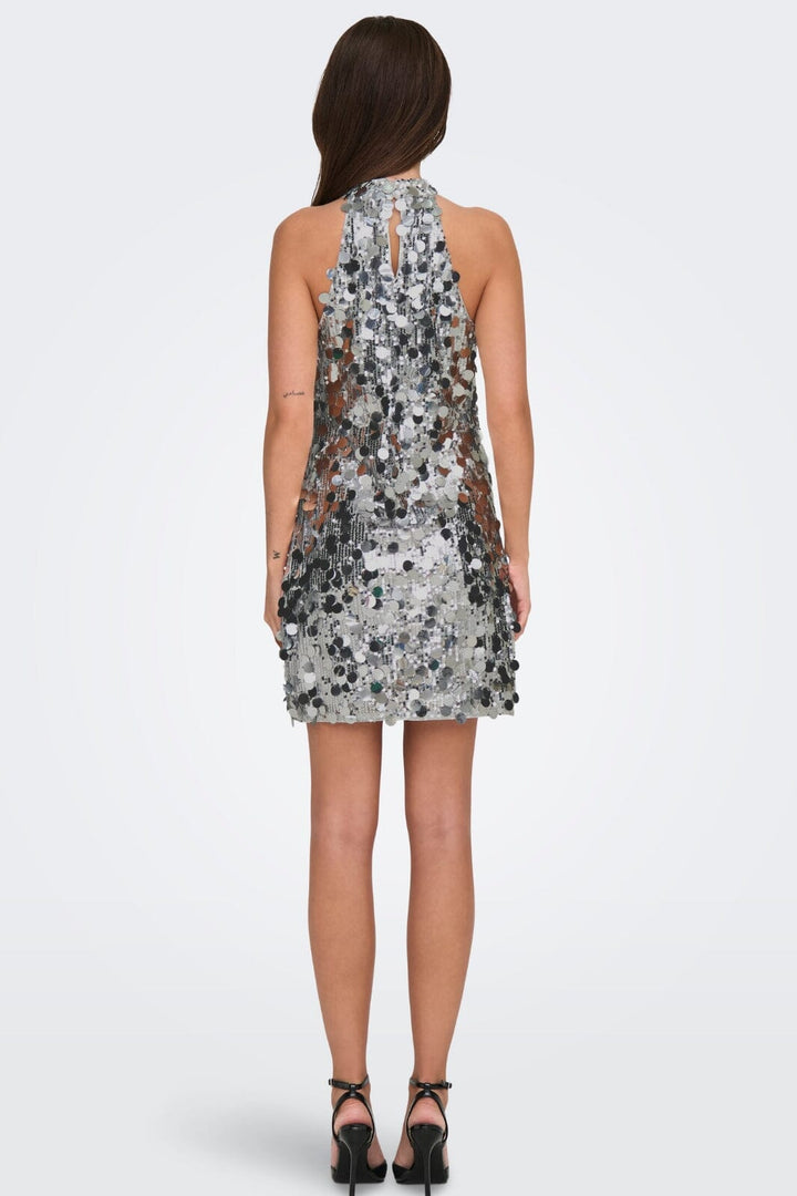 JDY - Jdyclaire S/L Sequins Halter Dress 15350698 - 4781108 - Silver