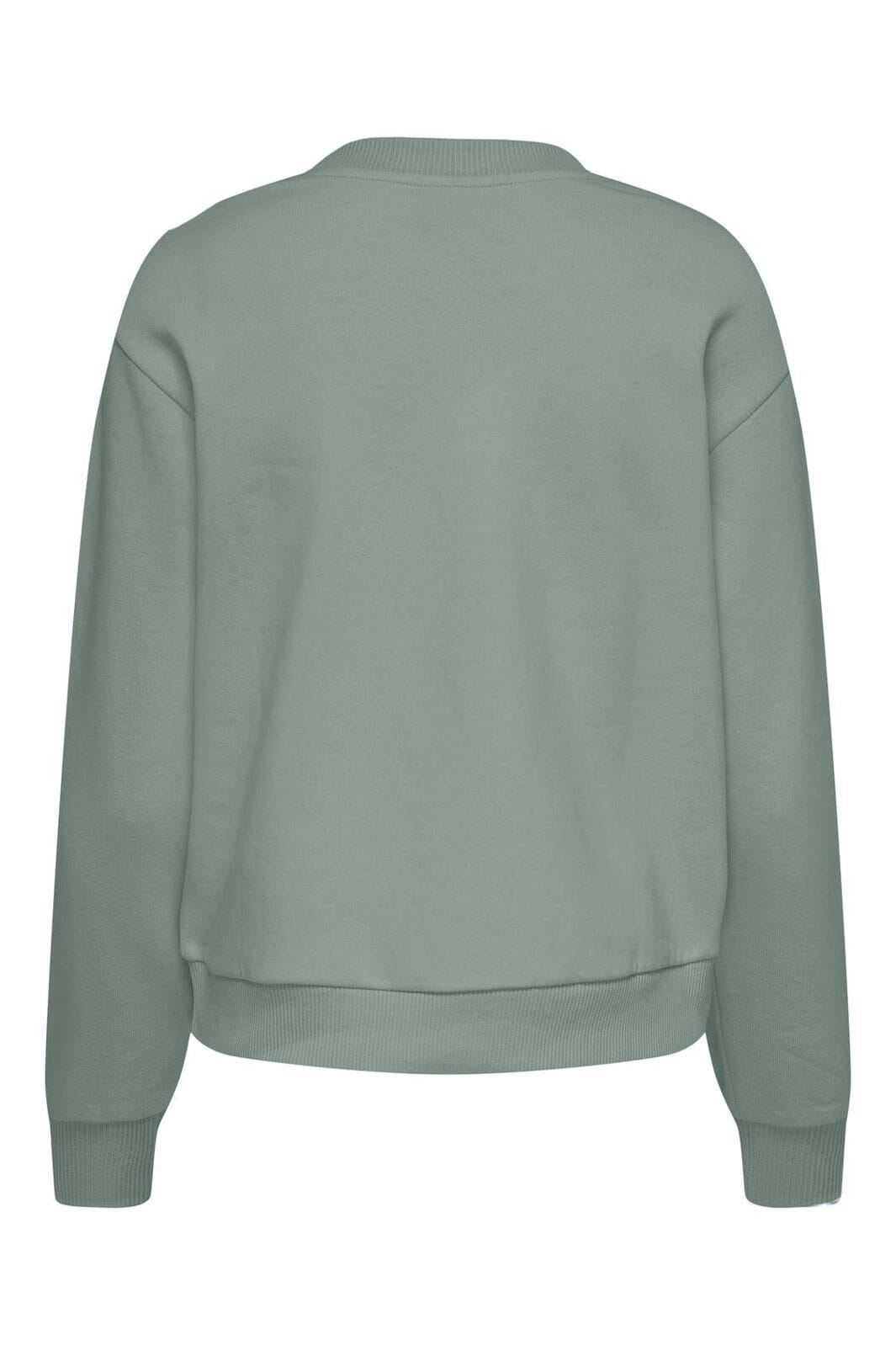 Jdy - Jdyparis L/S Emb Sweat - 4713612 Iceberg Green Paris Heart Embroidery