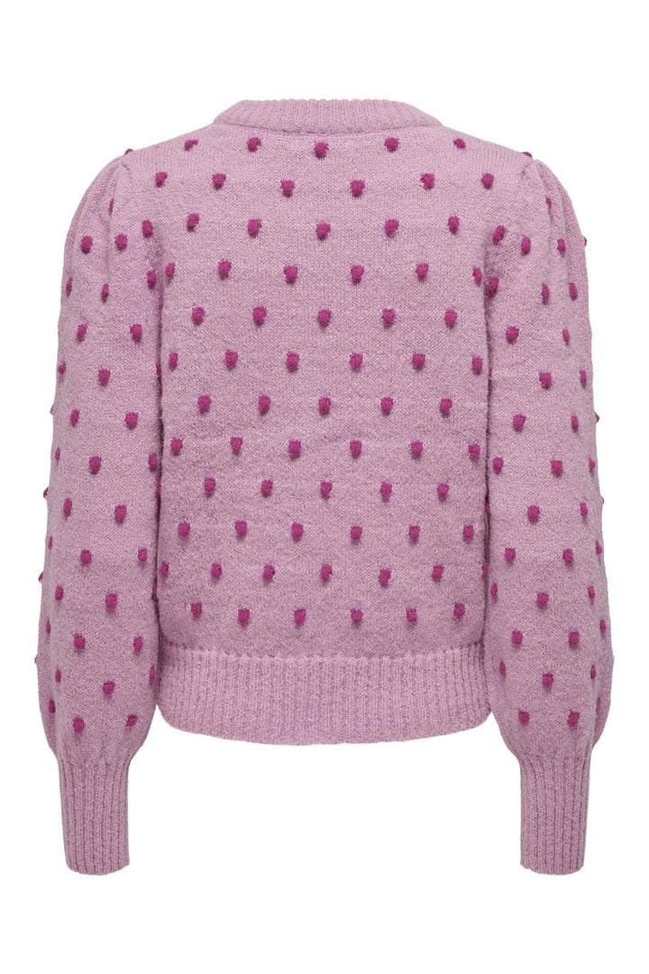 JDY - Jdysigrid Life L/S On Puff Pull Knt - 4622904 Lilas W. Cactus Flower Dots