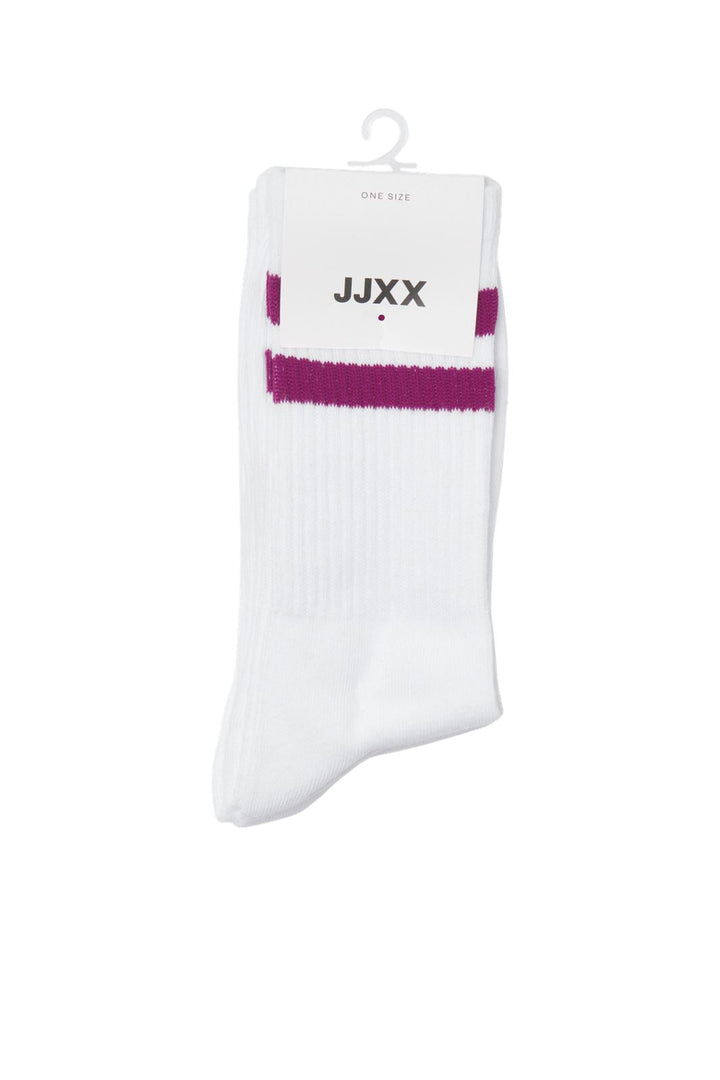 Jjxx - Jxbasic Tennis Sock 3-Pack Acc - 4631788 Black W. Fuchsia Red / Formal Garden