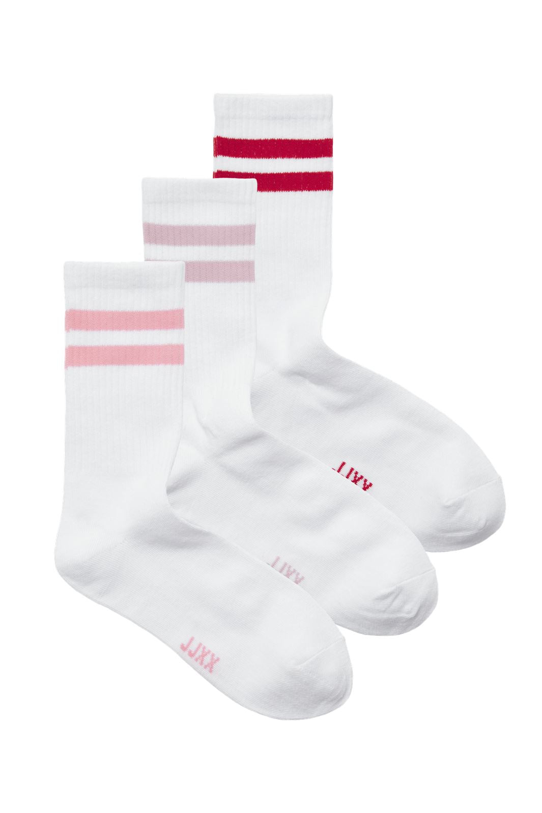 Jjxx - Jxbasic Tennis Sock 3-Pack Acc - 4720305 Racing Red W. Morning Glory/Mauve Shadows