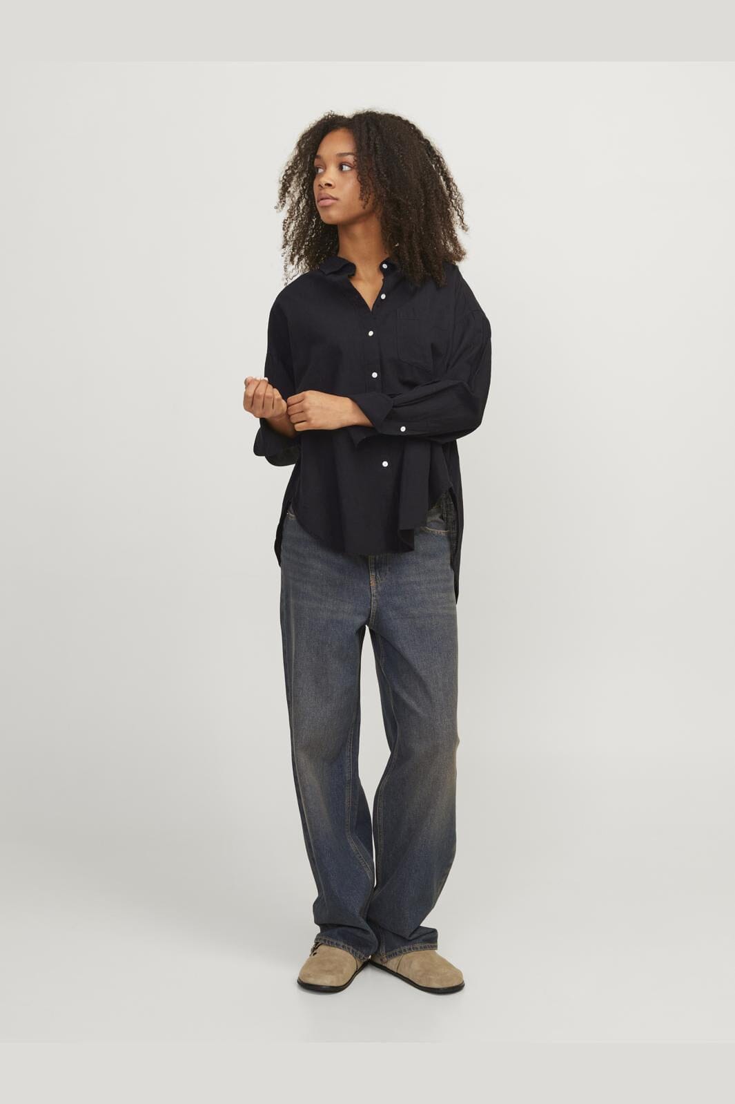 Jjxx - Jxjamie Ls Rlx Linen Blend Shirt Sn - 4493799 Black