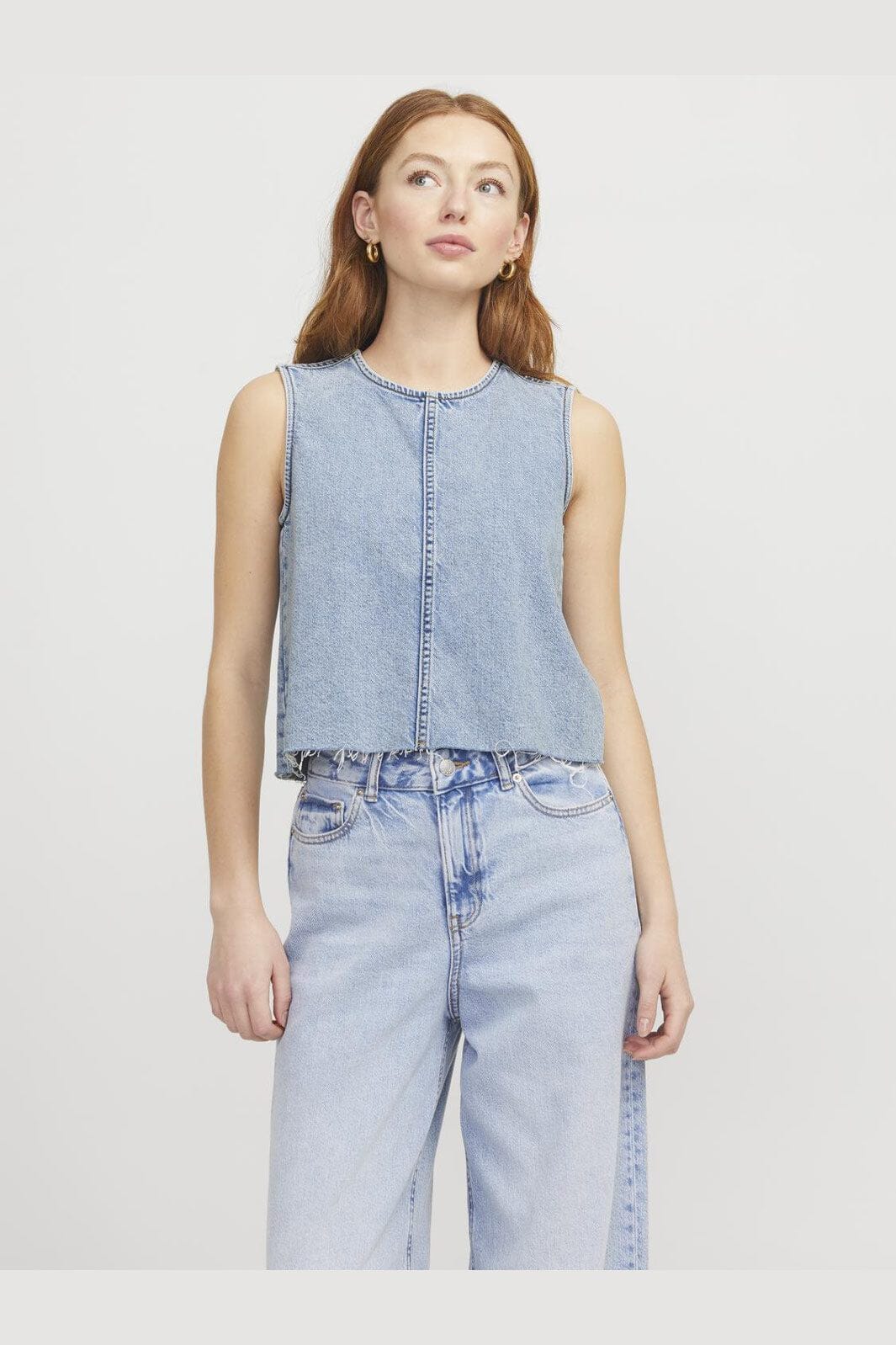 Jjxx - Jxmaggie Cut Off Denim Top - 4650241 Light Blue Denim