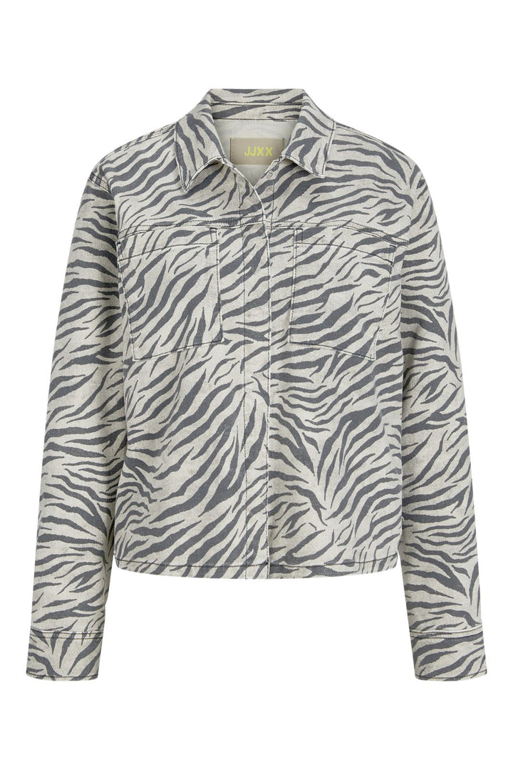 Jjxx - Jxsarah Zebra Overshirt - 4757372 Feather Gray Zebra