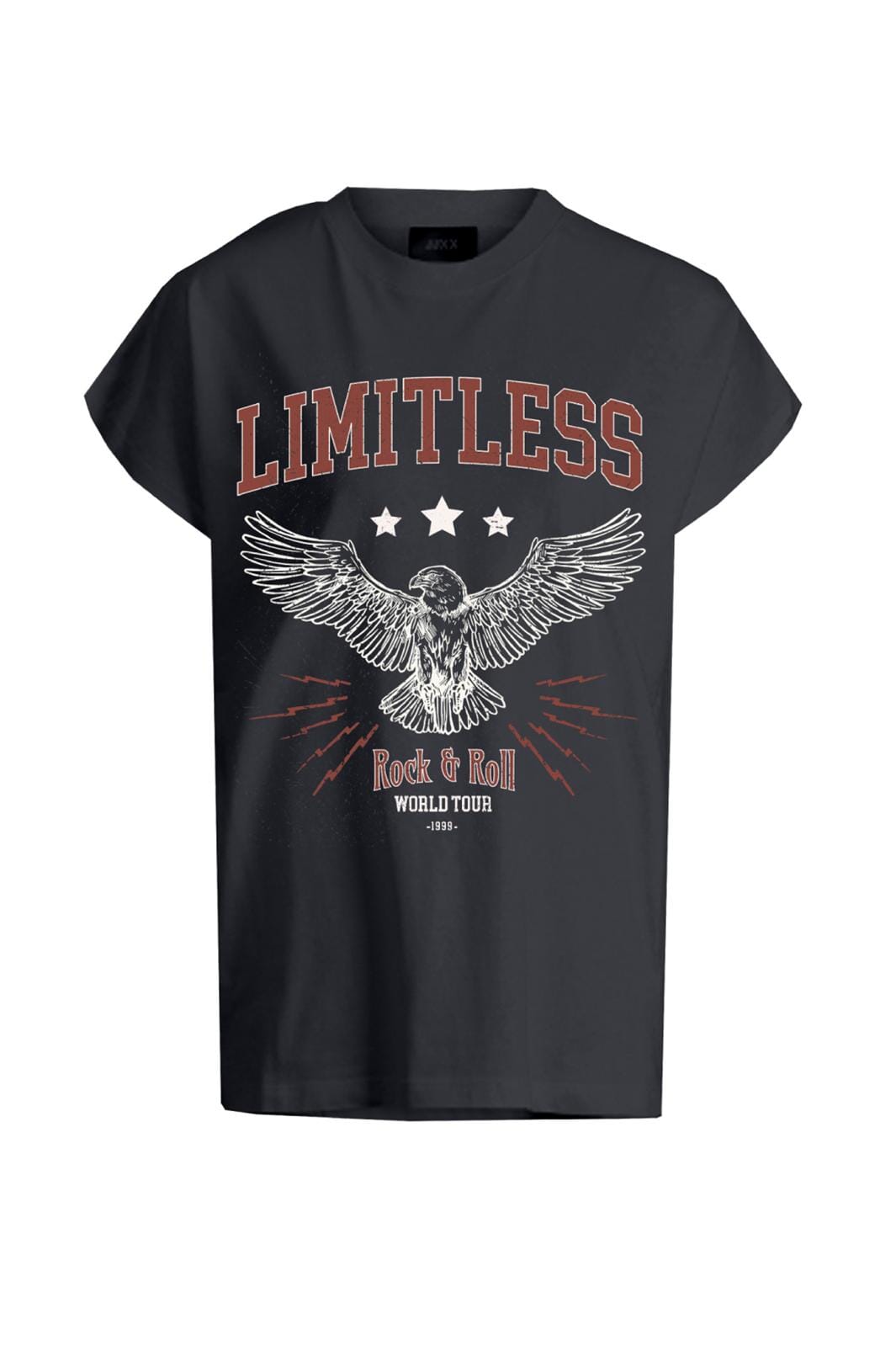 Jjxx - Jxwilma Astrid Boxy Sl Tee Ft24 - 4732706 Dark Shadow Limitless