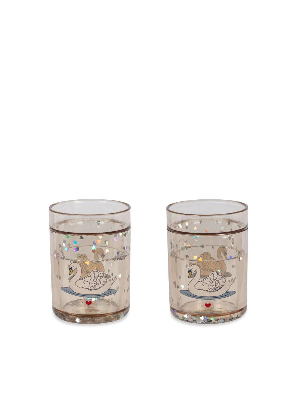 Konges Sløjd - 2 Pack Glitter Cups - Swan Off White Køkkentilbehør 