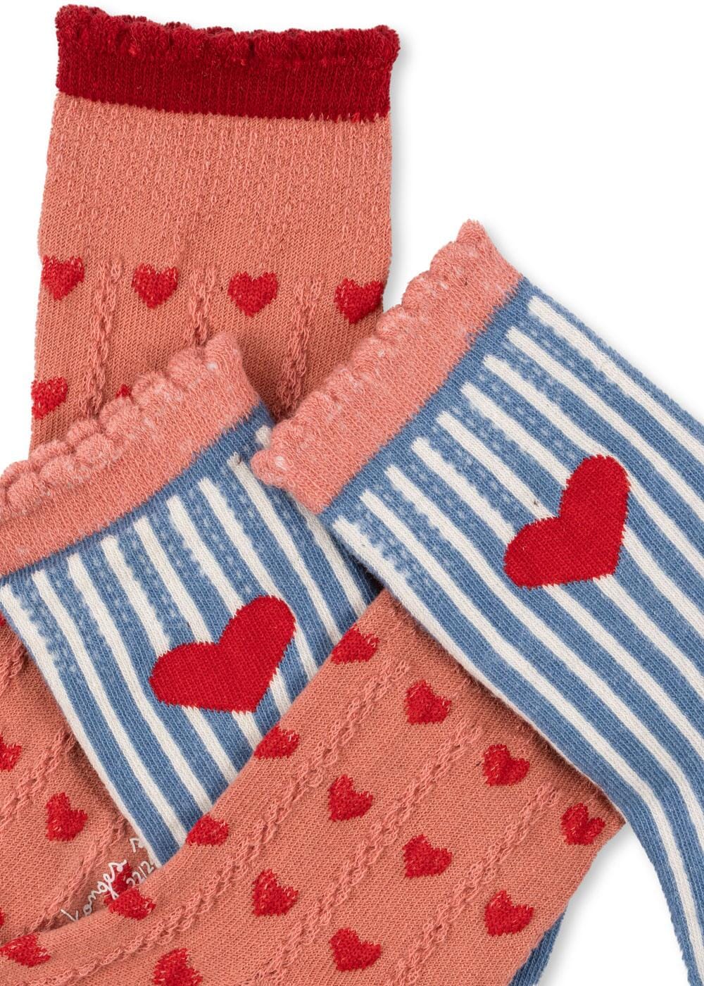 Konges Sløjd - 2 Pack Jaquard Socks - Heart Mix Strømper 