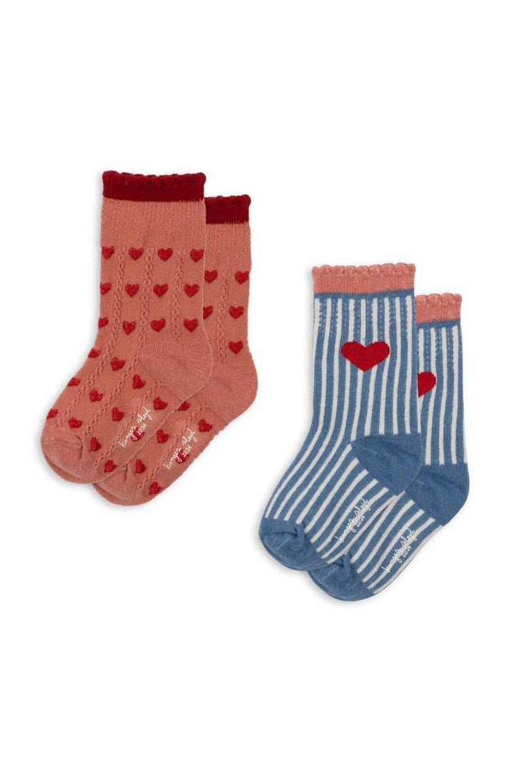 Konges Sløjd - 2 Pack Jaquard Socks - Heart Mix Strømper 