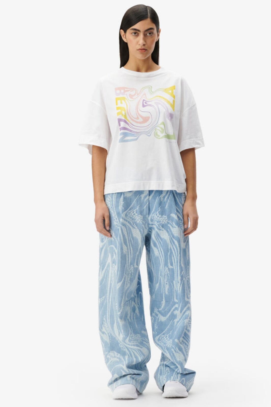 Lala Berlin - T-shirt Creo Swirl - white T-shirts 