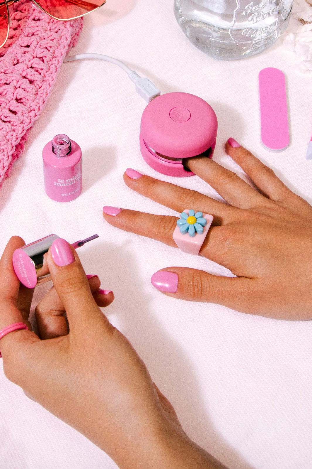 Le Mini Macaron - Gel Manicure Kit - Bubblegum Crush Neglelak 