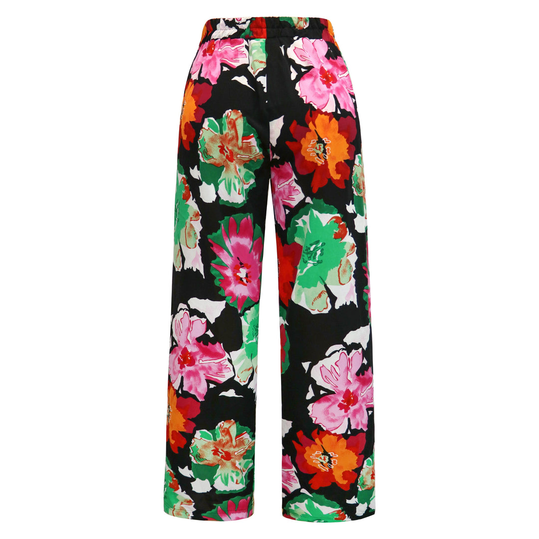 Liberte - Andrea-Pants - Black Big Flowers Bukser 