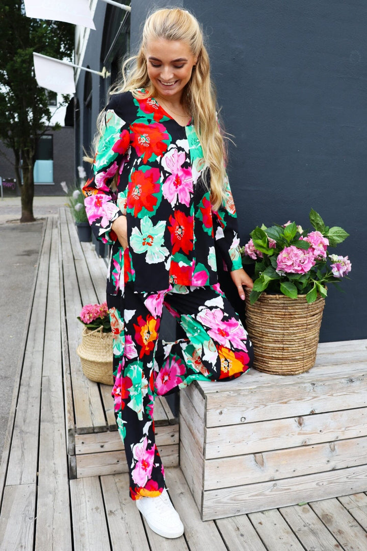 Liberte - Andrea-Pants - Black Big Flowers Bukser 