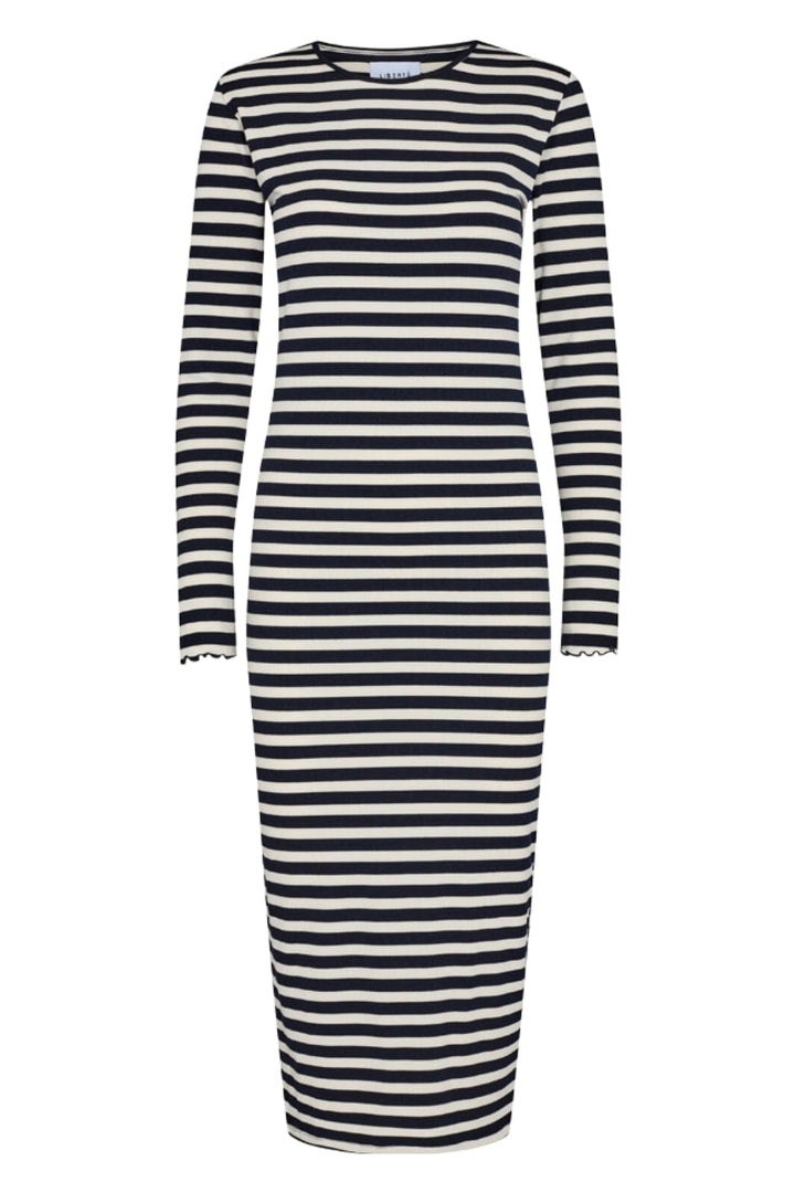 Liberte - Natalia-Ls-Dress - Navy Creme Stripe Kjoler 