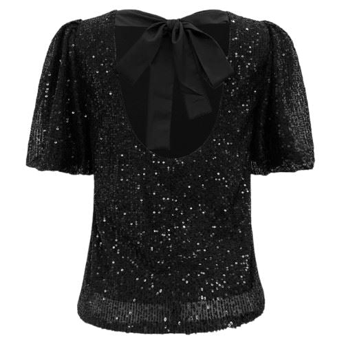 Liberte - Paige-Ss-Blouse 21698 - Black Sequins