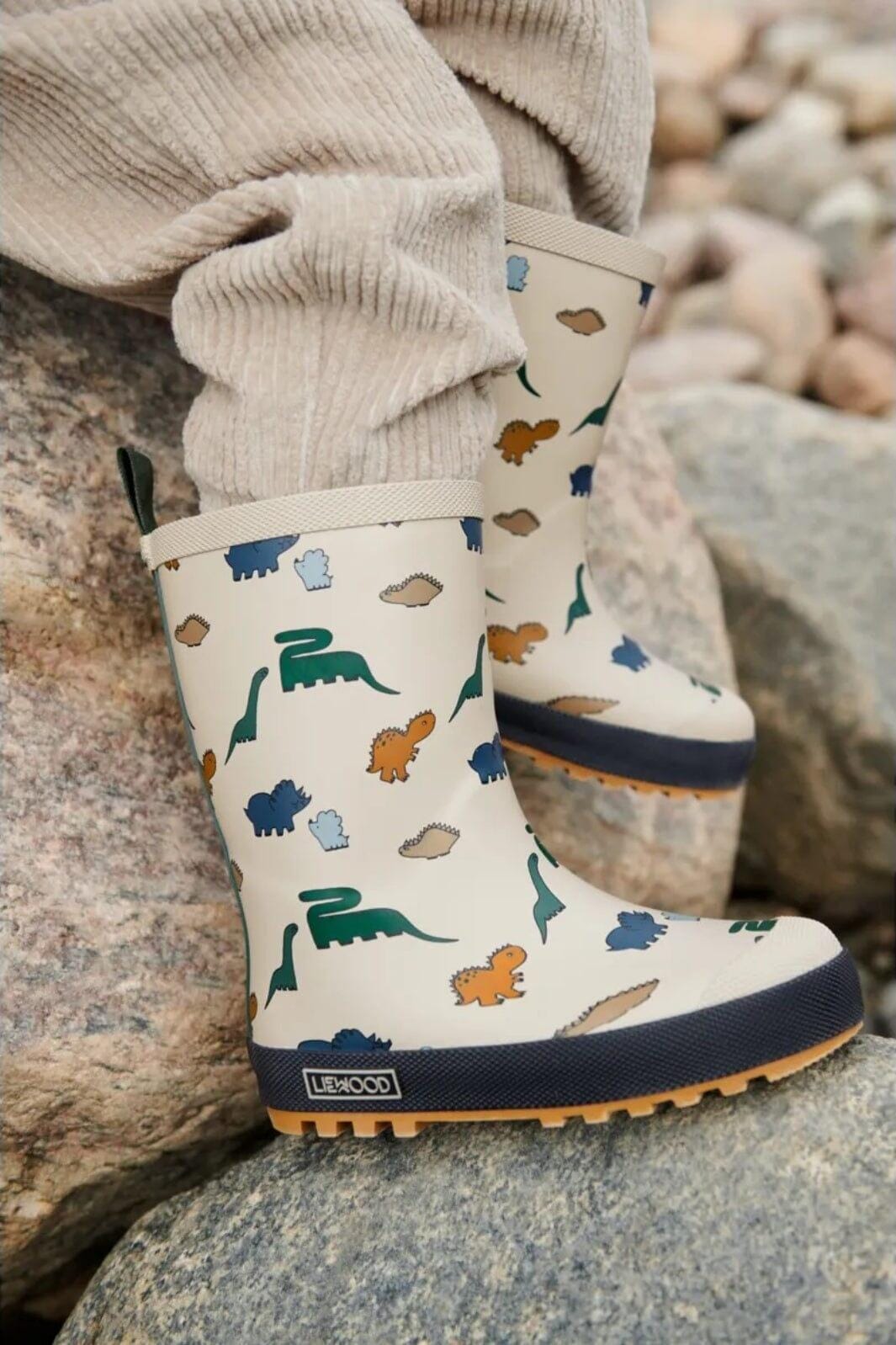 Liewood - Mason Thermo Rainboot - Dinosaurs / Mist Gummistøvler 