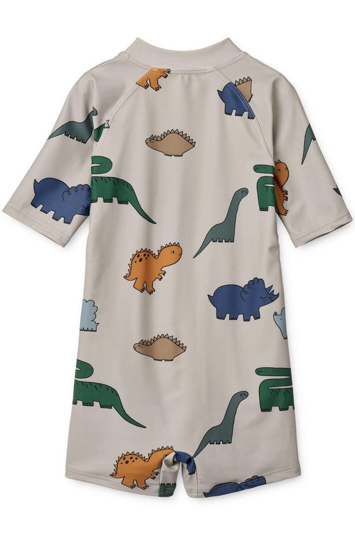 Liewood - Max Printed Shortsleeve Swim Jumpsuit - Dinosaurs / Mist