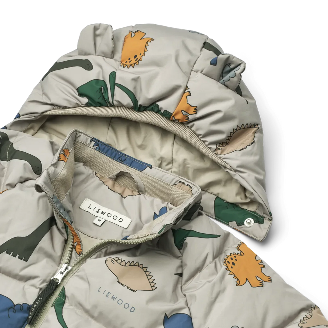 Liewood - Polle Down Puffer Jacket - Dinosaurs / Mist Jakker 