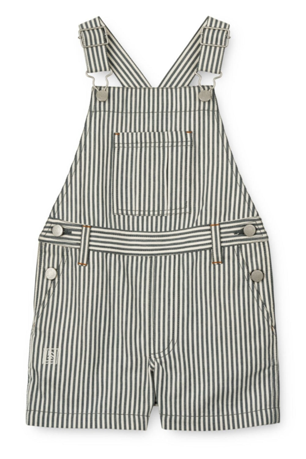 Liewood - Venedict Stripe Dungaree - Y/D Stripe Whale Blue / Creme De La Creme Buksedragter 