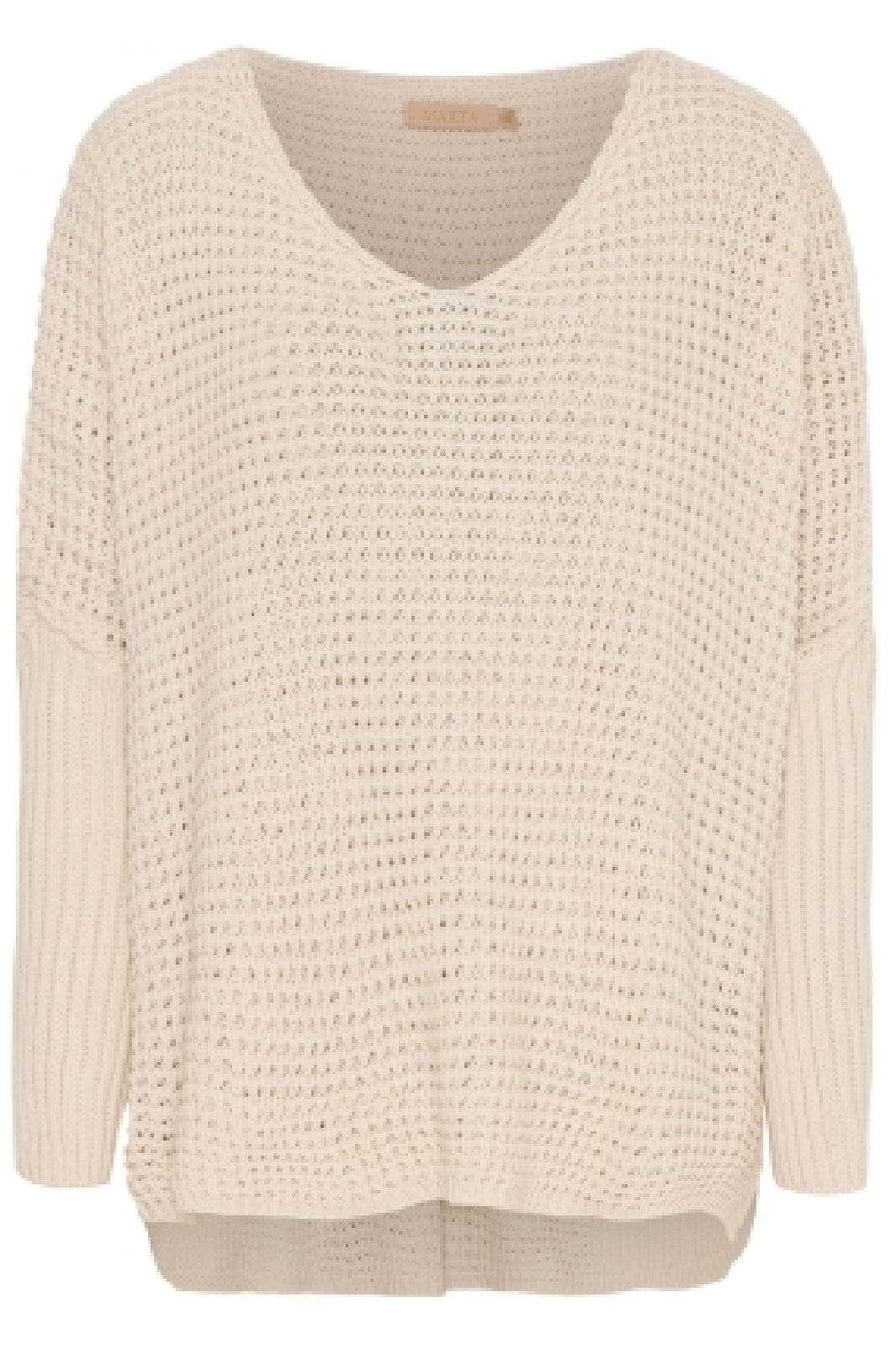 Marta Du Chateau - Mdcmille Knit - Beige Strikbluser 