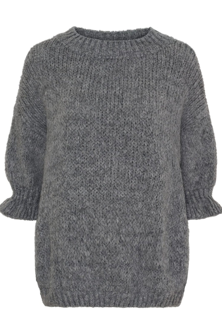 Marta Du Chateau - Mdcodette Knit 9162 - Medium Grey Strikbluser 