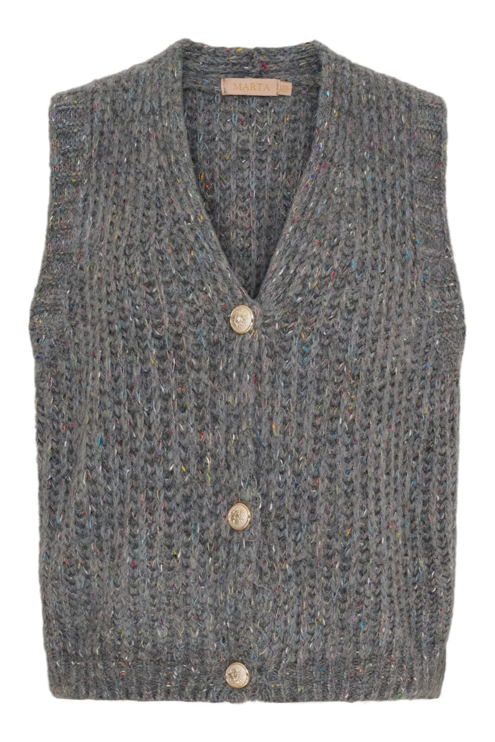 Marta Du Chateau - Mdcodile Knit A0029 - Medium Grey