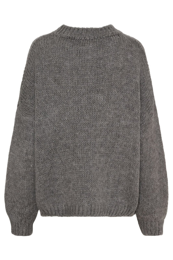 Marta Du Chateau - Mdcsandrine Knit 6022 - Medium Grey Strikbluser 