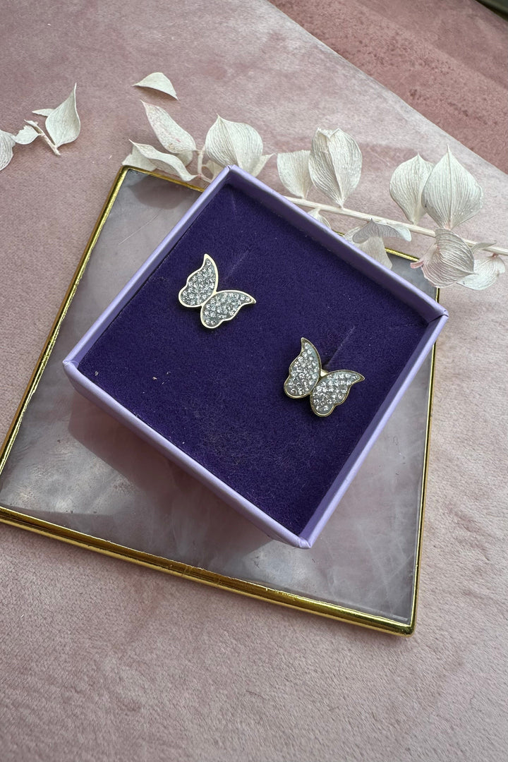 Mellow Moon - Butterfly Earring Jr-2248 - Forgyldt Øreringe 