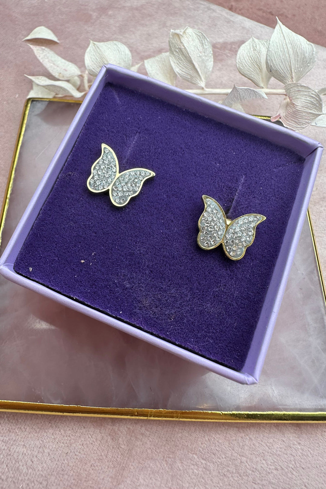 Mellow Moon - Butterfly Earring Jr-2248 - Forgyldt Øreringe 