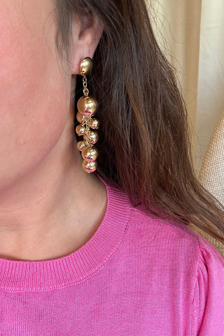 Mellow Moon - Gold Drops Earring - Forgyldt Øreringe 