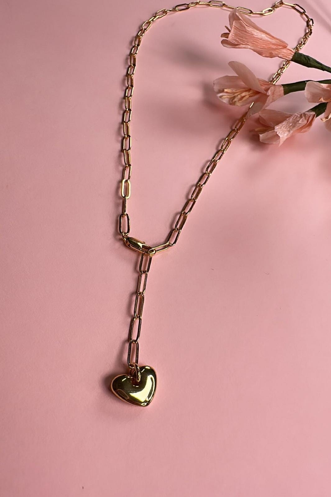 Mellow Moon - Heart Chain Necklace - Forgyldt Halskæder 