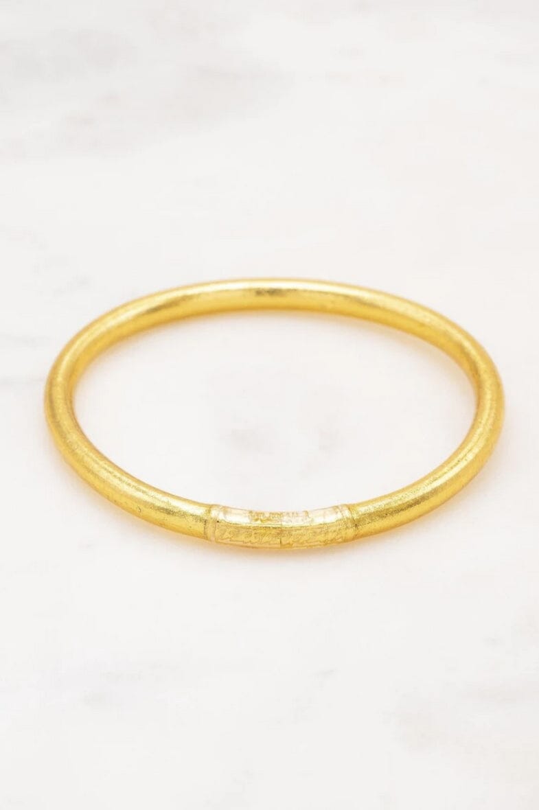 Mellow Moon - Thick Gold Buddhist Bangle L - Forgyldt Armbånd 