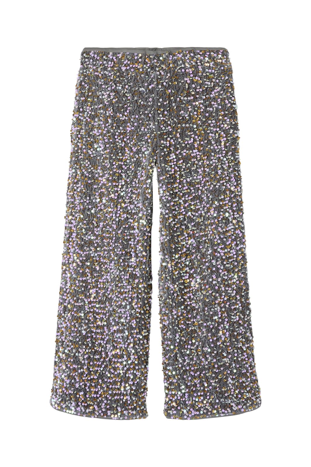 Name It - Nkfrunica Wide Pant Rt - 4663811 Granite Grey Gold And White