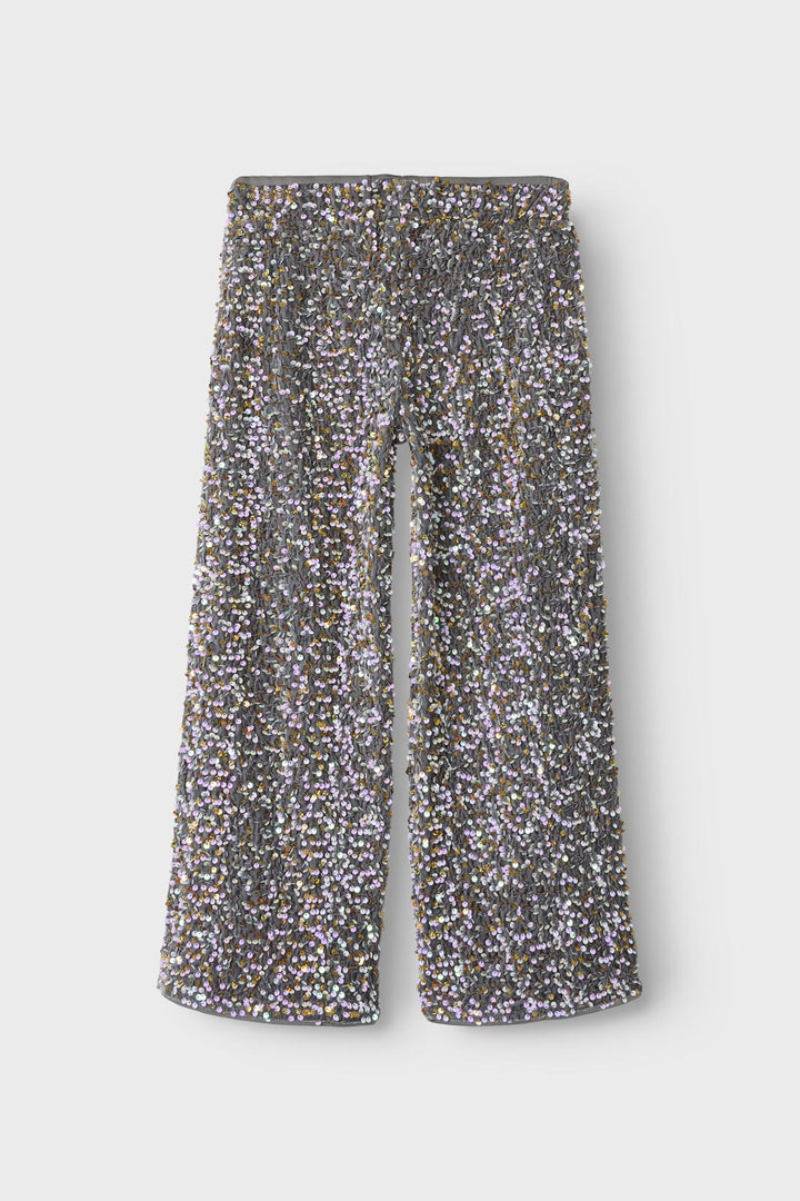 Name It - Nkfrunica Wide Pant Rt - 4663811 Granite Grey Gold And White