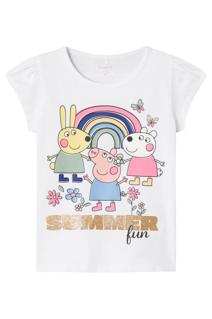 Name It - Nmfarbina Peppapig Ss Top - 4479251 Bright White T-shirts 