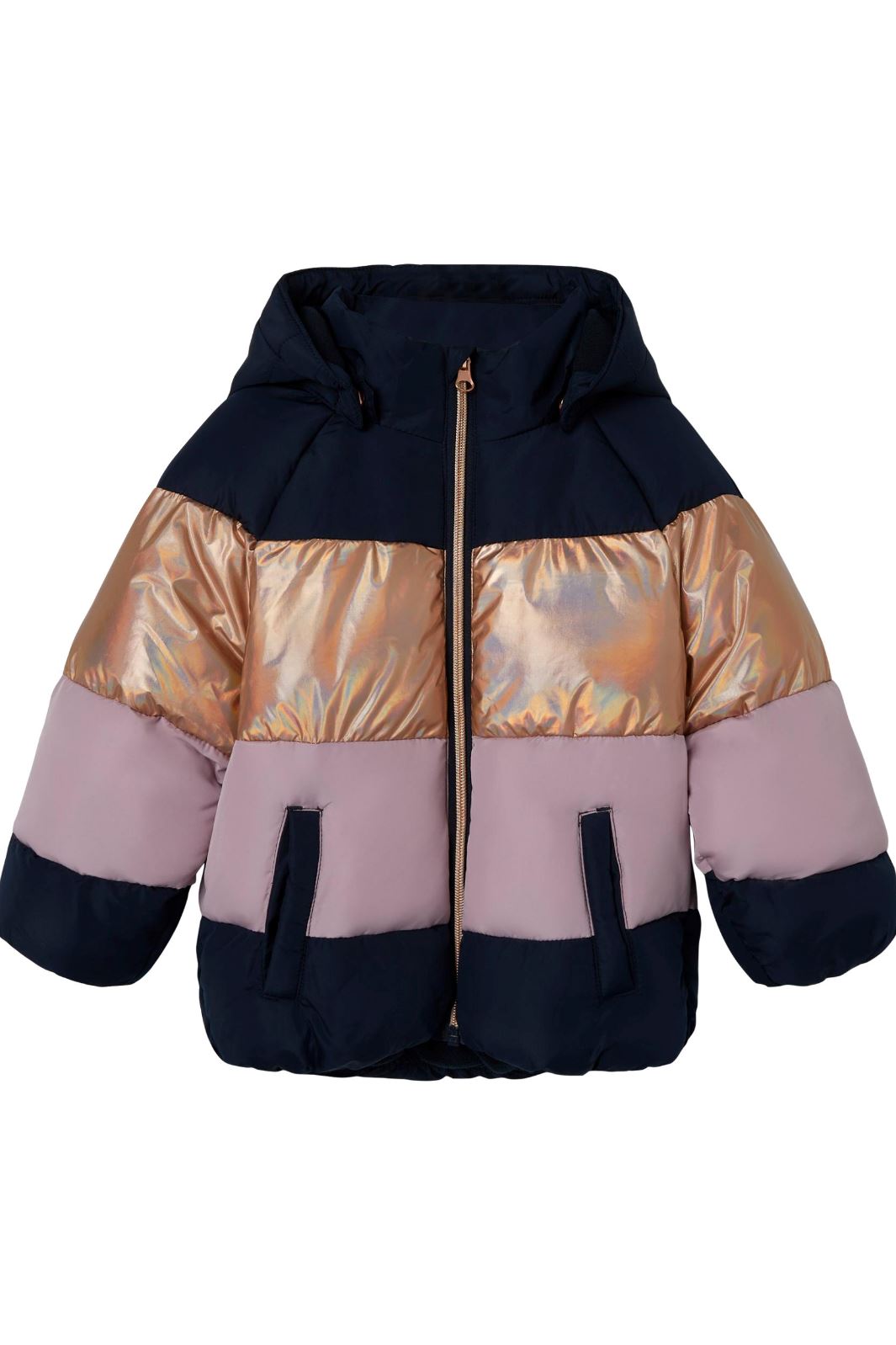 Name It - Nmfmille Puffer Jacket Block Foil - 4229713 Dark Sapphire Jakker 