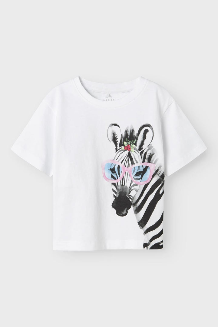 Name It - Nmfvotea Ss Nreg Top - 4754523 Bright White Zebra