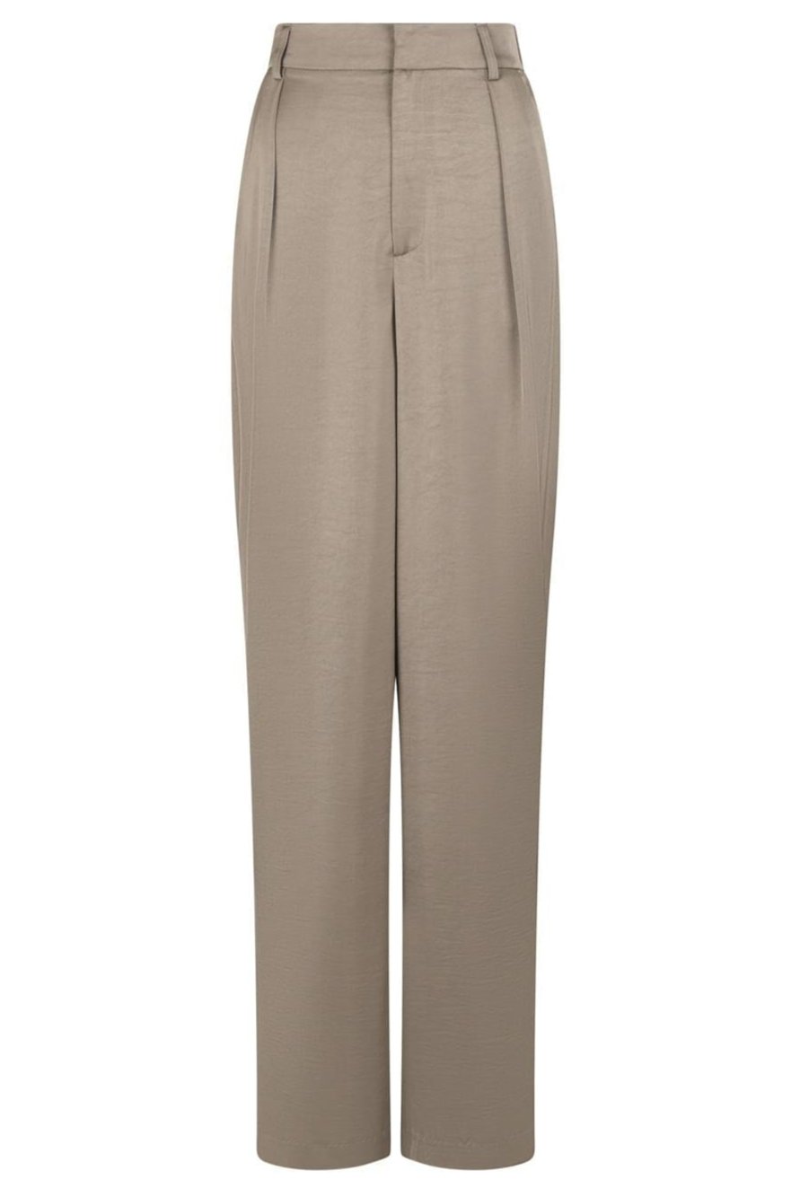 Neo Noir - Alessandra Heavy Sateen Pants - Dark Taupe