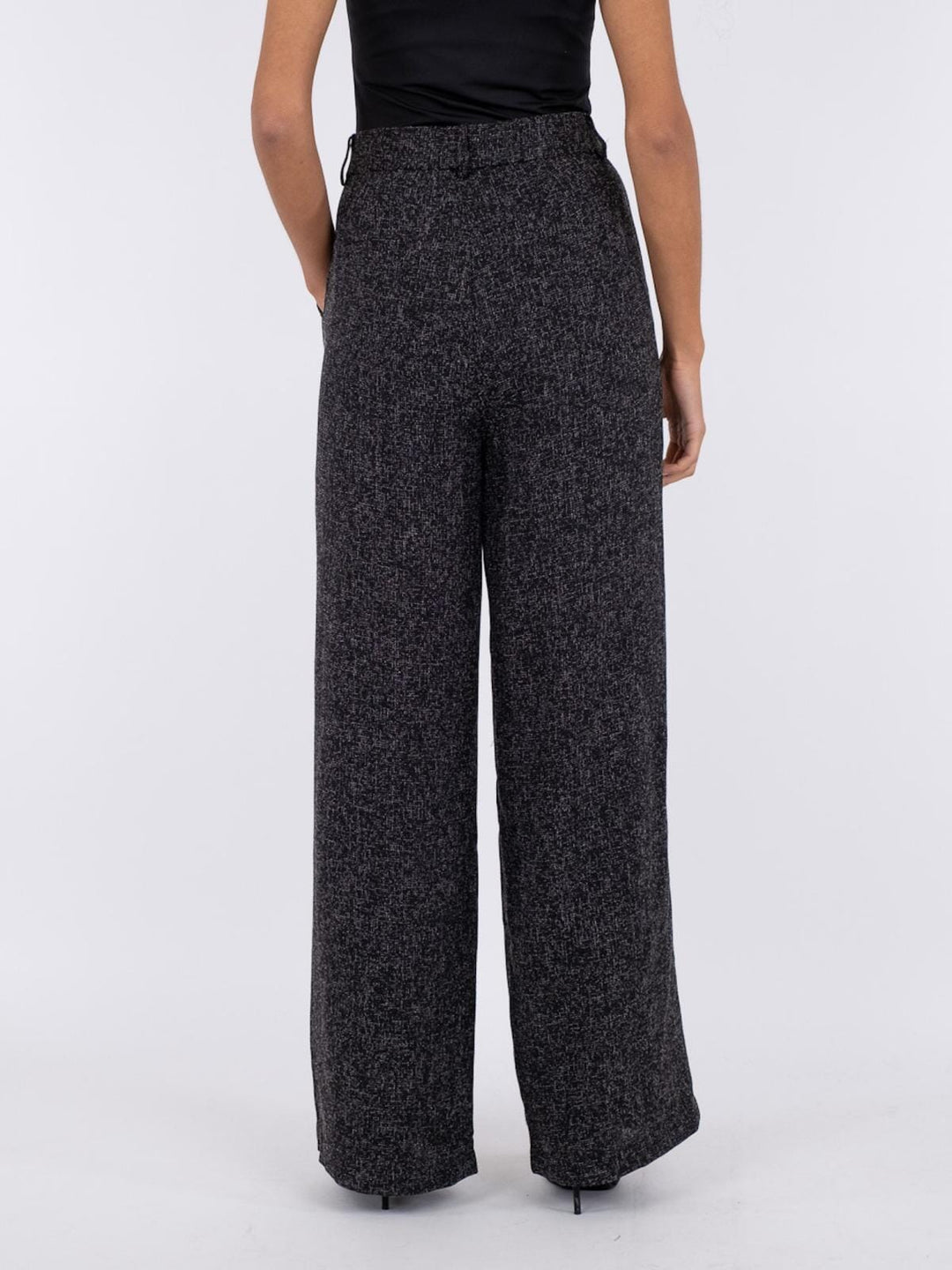 Neo Noir - Alessandra Salt N Peppar Pants - Black Bukser 