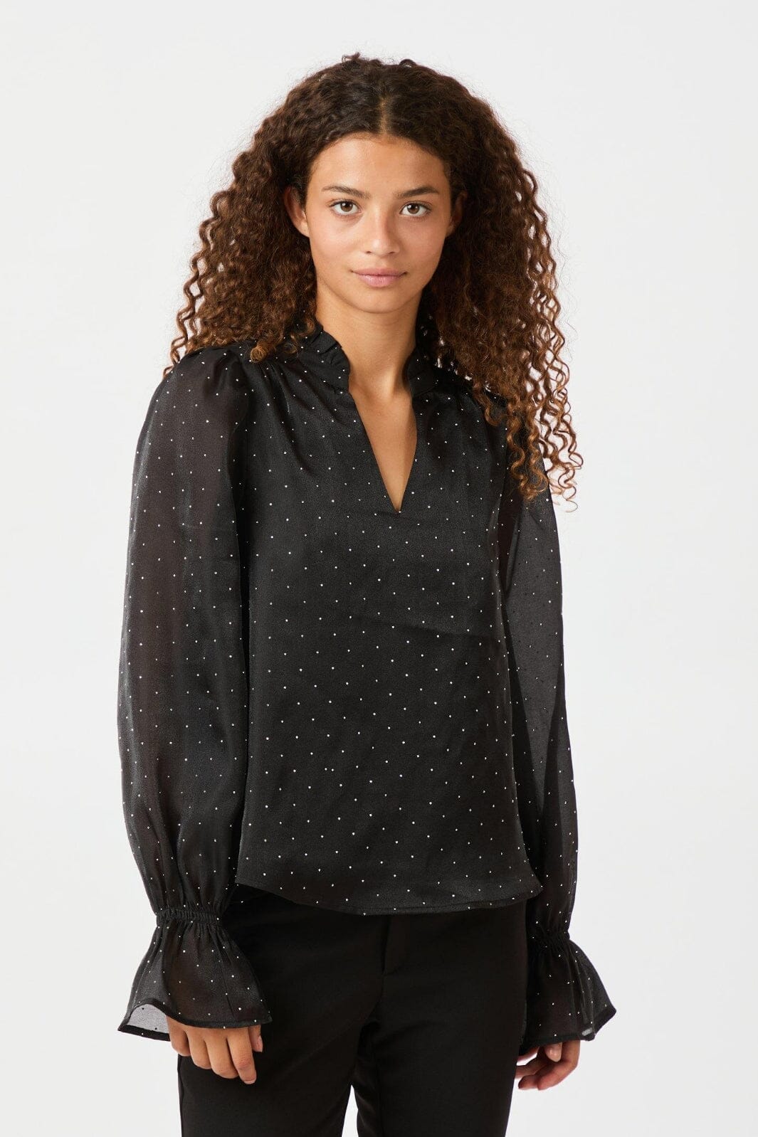 Neo Noir - Amara Bedazzled Blouse 164237 - Black Bluser 